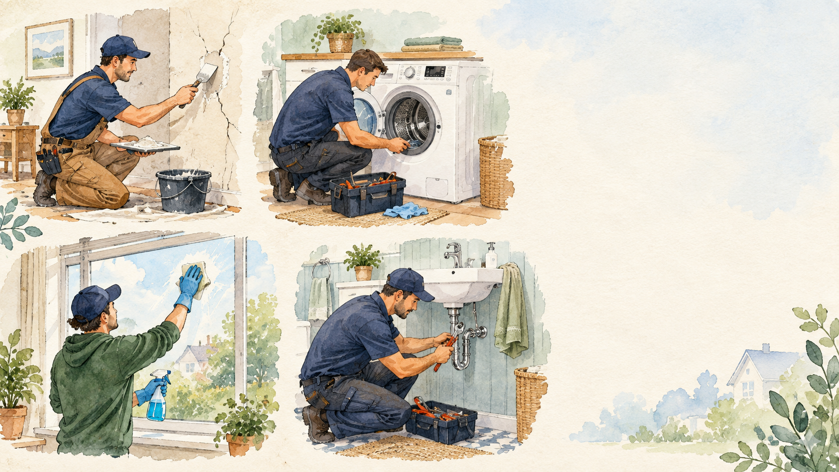 Handyman carrying out minor home repairs and maintenance